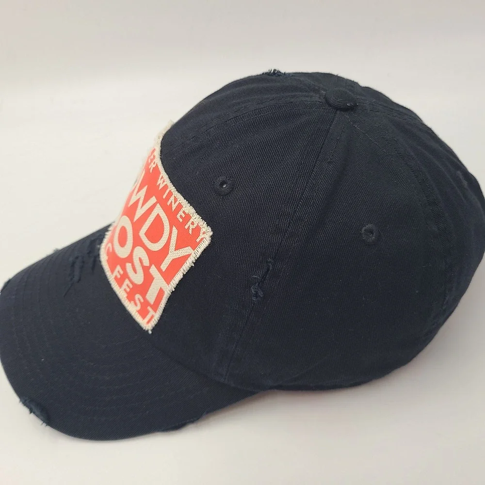 Rowdy Roost Music Fest Hat Strapback Black Distressed Peltzer Winery Festival